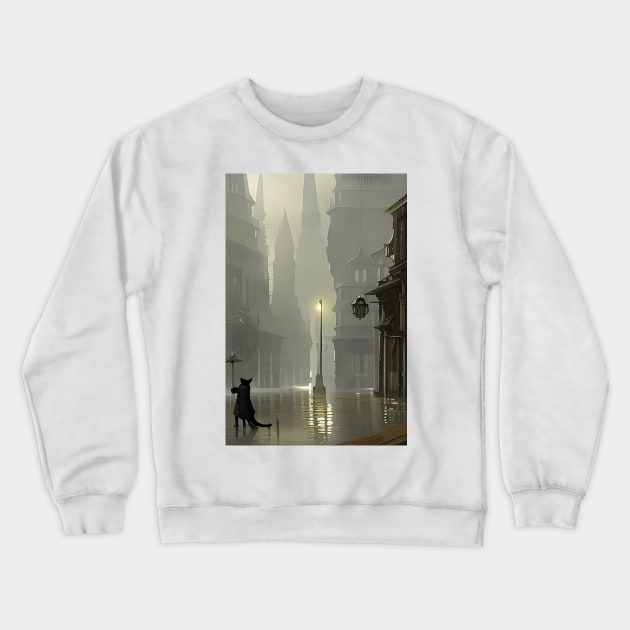 Mysterious cat Crewneck Sweatshirt by Colin-Bentham